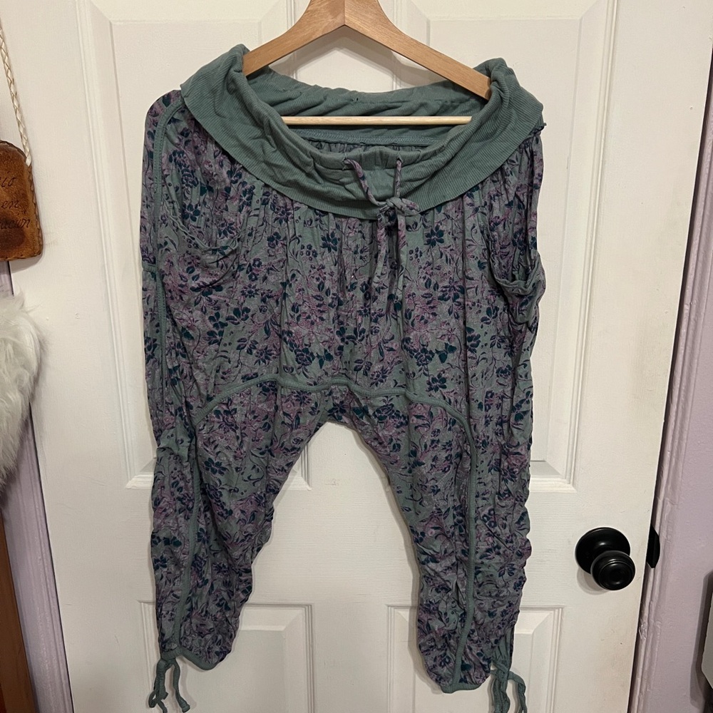 Urban Outfitters Floral Harem Pants - Green and Purple
